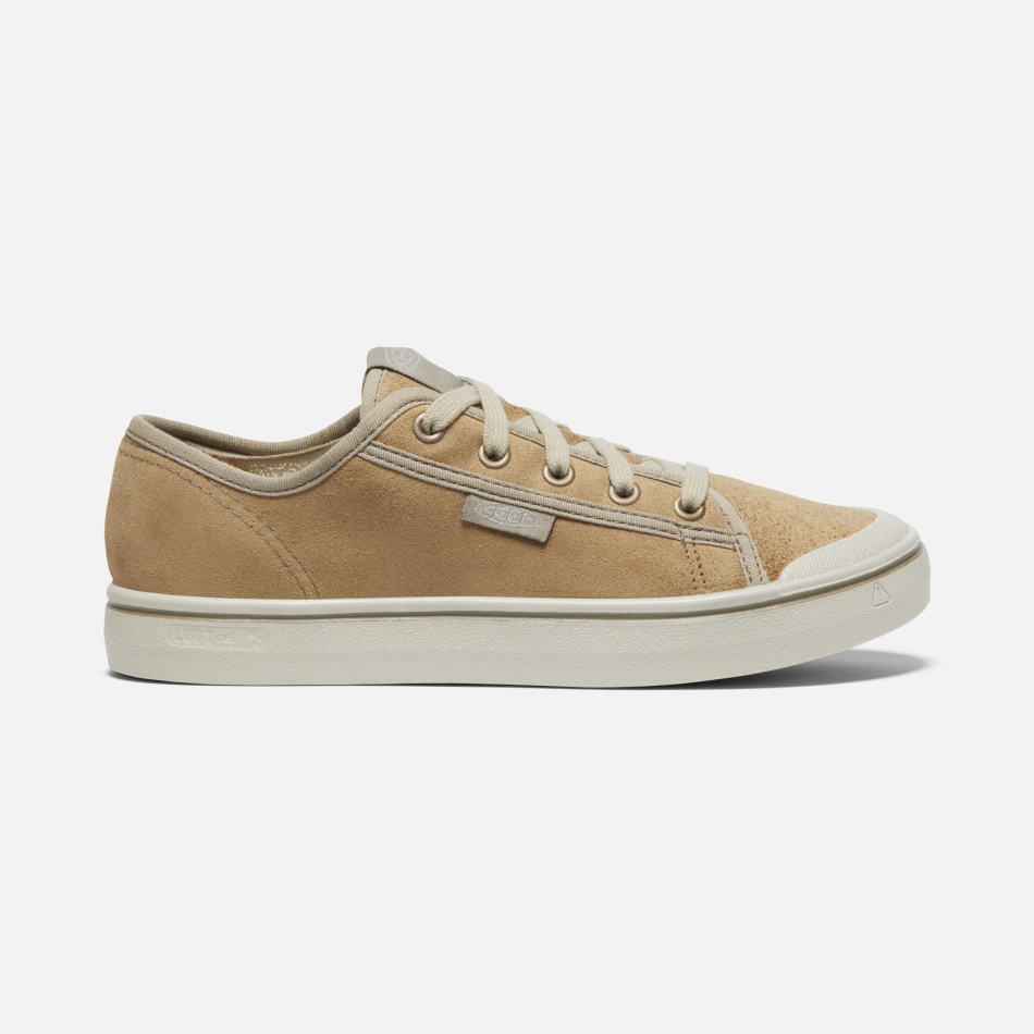 Skarp Beige-sølv Birk Dames Elsa Harvest Lædersneaker