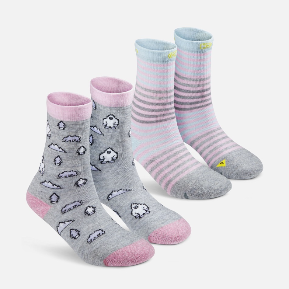 Feather Yeti Print Behagelige Crew Strømper Til Børn 2-pack Keen