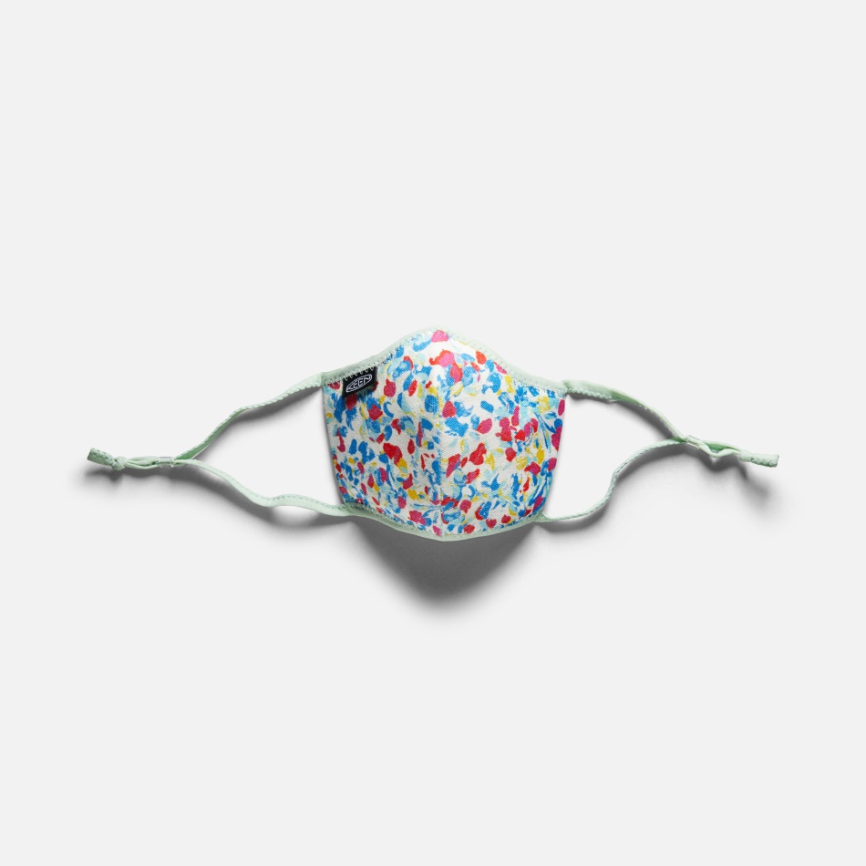 Hvid Blomstret Skarp Maske Med Lille Print