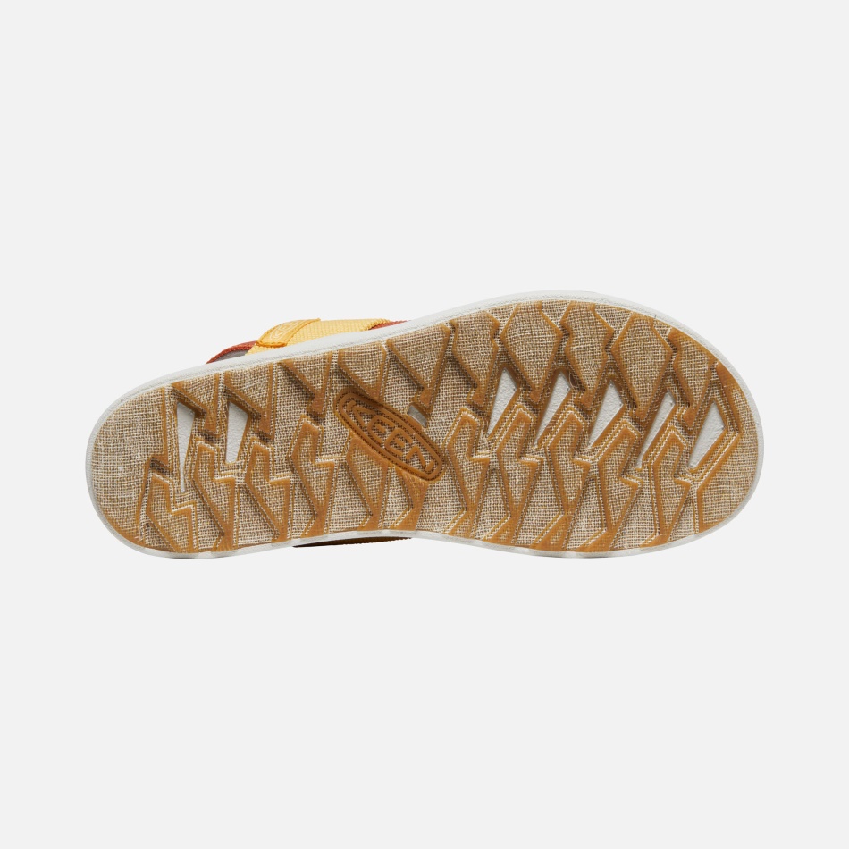 Ivrig Fossil Orange-sølv Birk Dame Elle Sandal Med Bagstrop