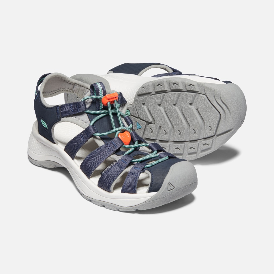 Navy-faset Glas Skarp Dame Astoria West Sandal