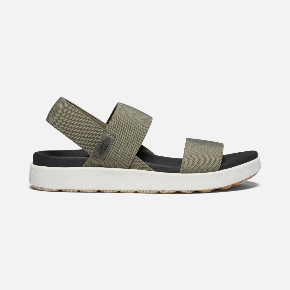 Støvet Oliven Dame Elle Rygstrop Sandal Skarp
