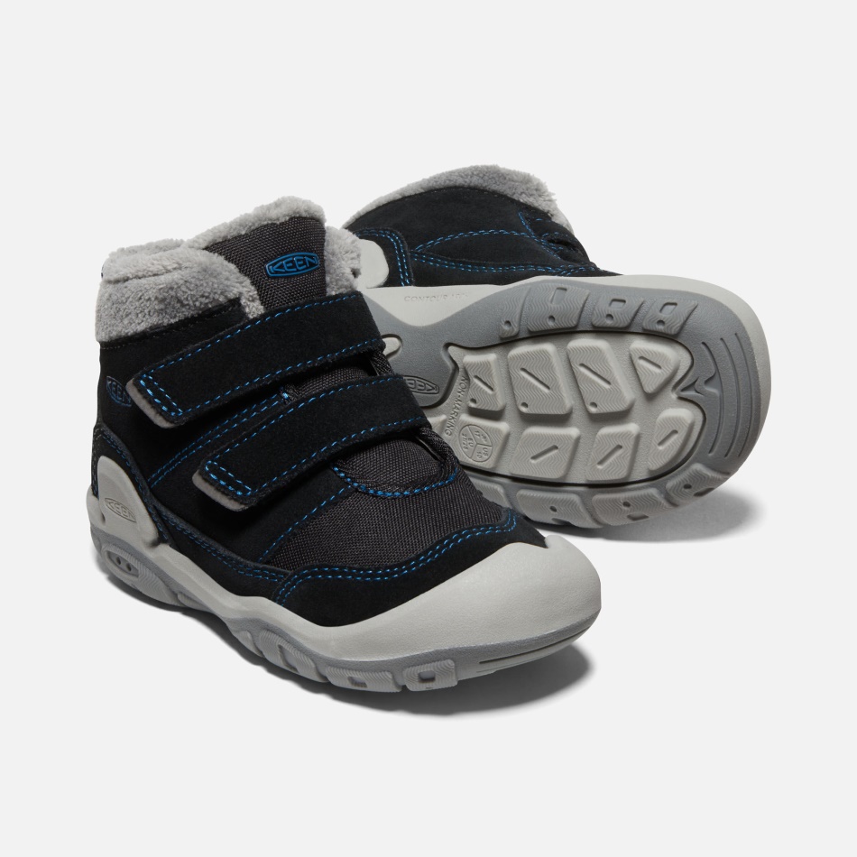 Sort-mykonos Blå Ivrig Små Børns Knude Dobbelt Rem Chukka