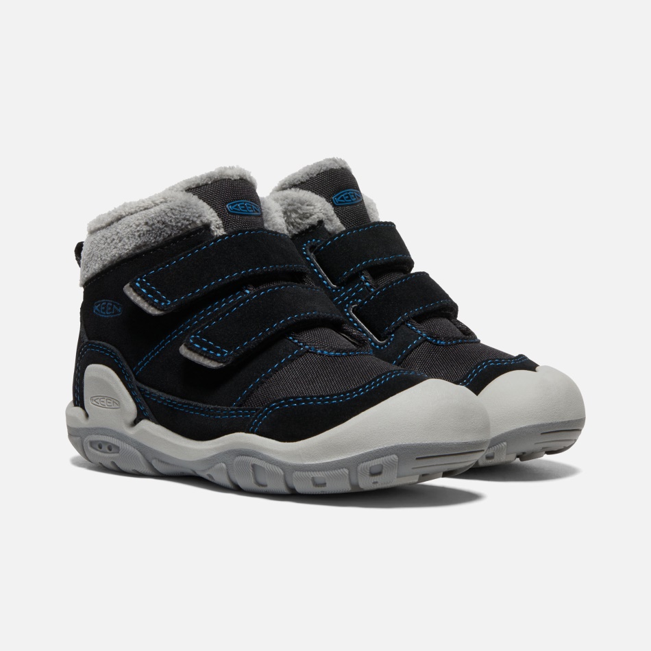 Sort-mykonos Blå Ivrig Små Børns Knude Dobbelt Rem Chukka