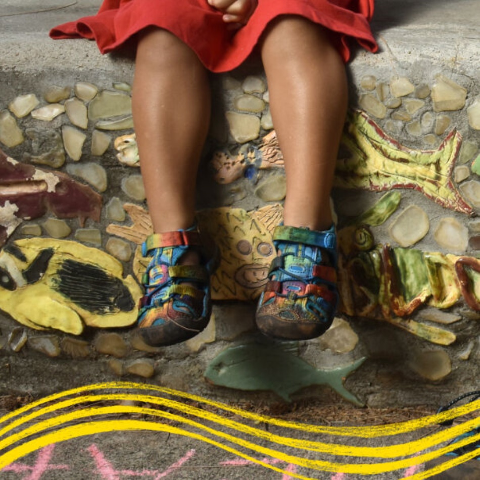 Levende Blå-original Tie Dye Ivrige Småbørns Seacamp Ii Cnx